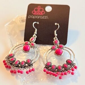 Paparazzi Pink and Silver Earrings